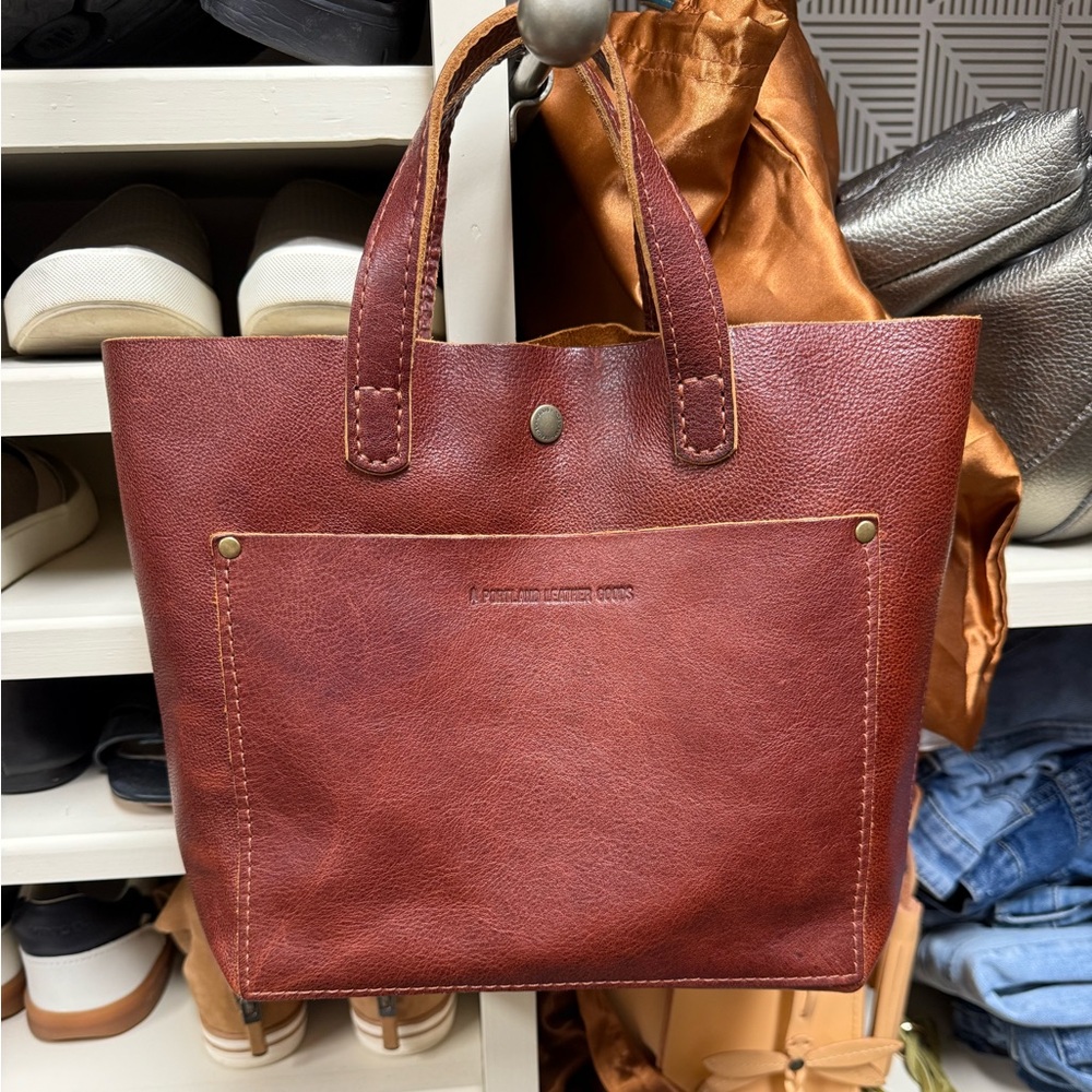 New nutmeg Portland Leather Mini Crossbody Purse Snap Tote NEW